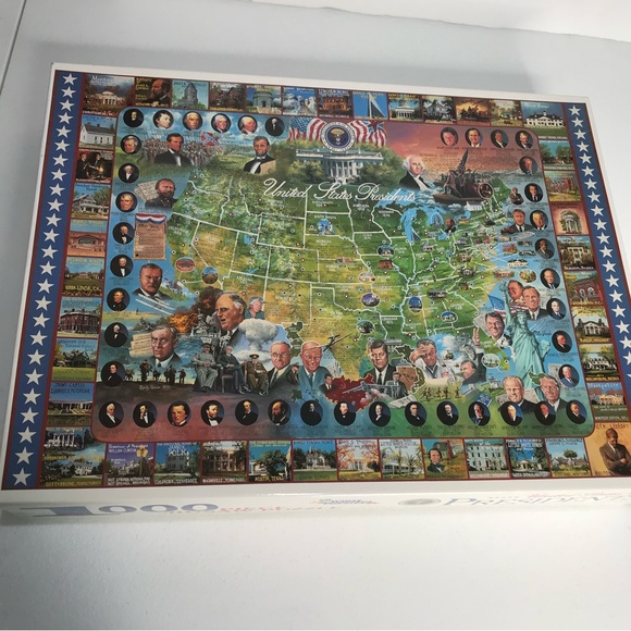 White Mountain Other - NEW White Mountain Puzzle 1000 PC US Presidents Historical Facts Jigsaw 1999 USA